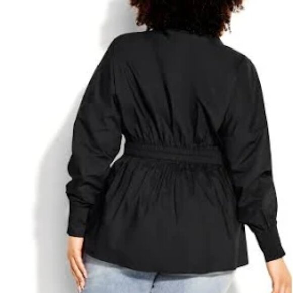 CITY CHIC Sophisticated Shirt with Long Sleeves in Black Size 16W Brand New - Picture 3 of 8